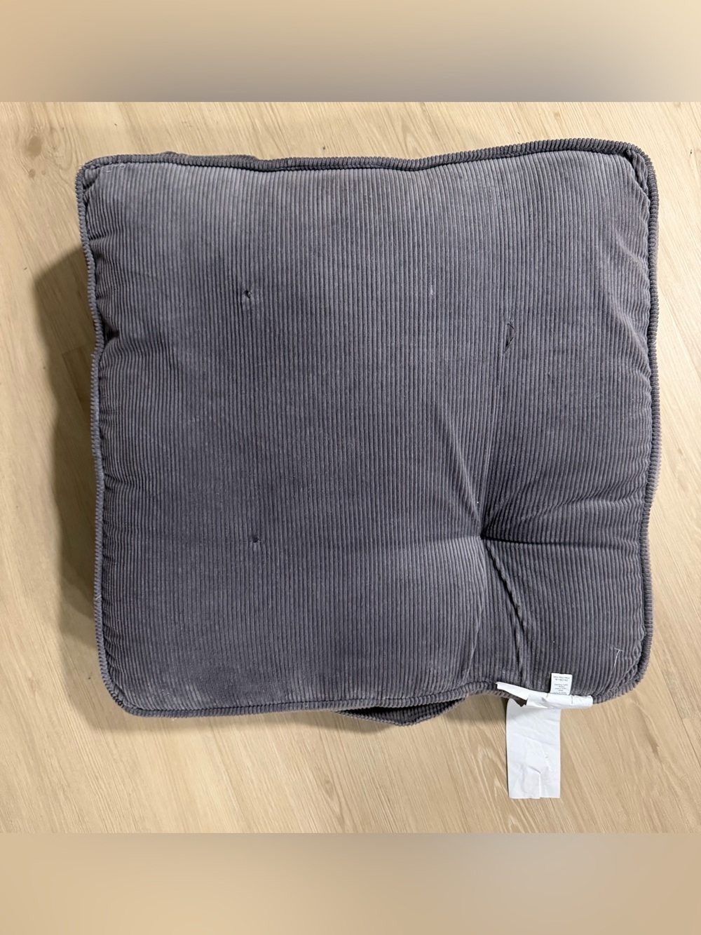 Cost Plus World Market Charcoal Corduroy Square Accent Pillow